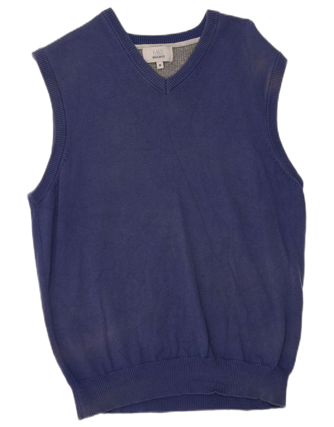 Marks & Spencer Mens Regular Fit Vest Tank Top Medium Blue Cotton