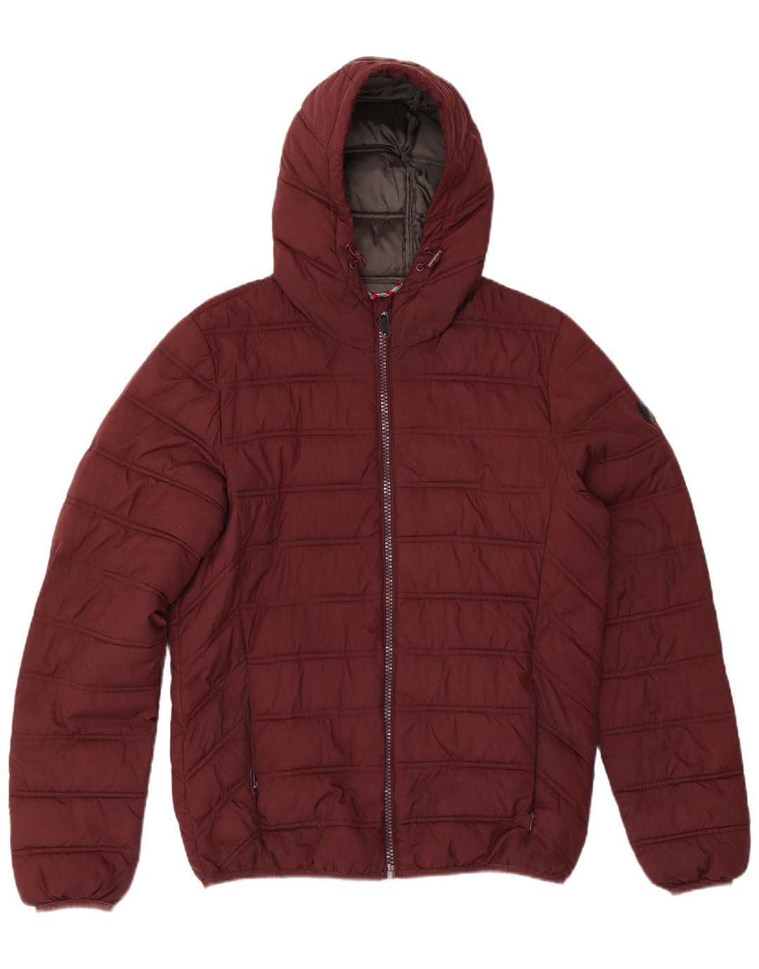Chaqueta acolchada con capucha para hombre Liu Jo UK 38 Poliéster burdeos mediano