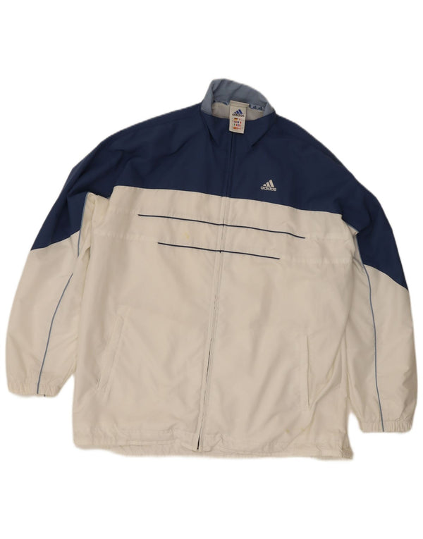 Giacca da ginnastica oversize da donna Adidas UK 16 Large White Colourblock