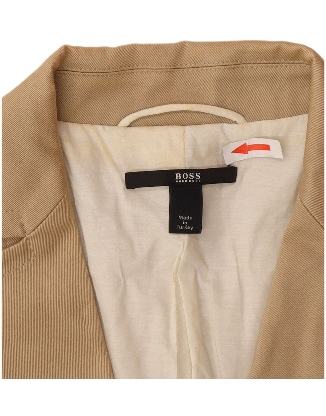 Hugo Boss Damen-Blazer mit 3 Knöpfen, Gr. 10, Größe S, beige, Baumwolle, klassisch