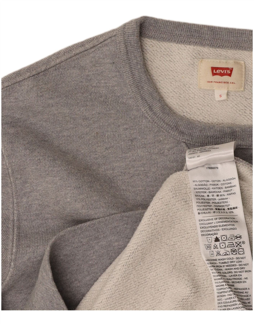 LEVI'S Grafisk sweatshirt til mænd, lille grå bomuld