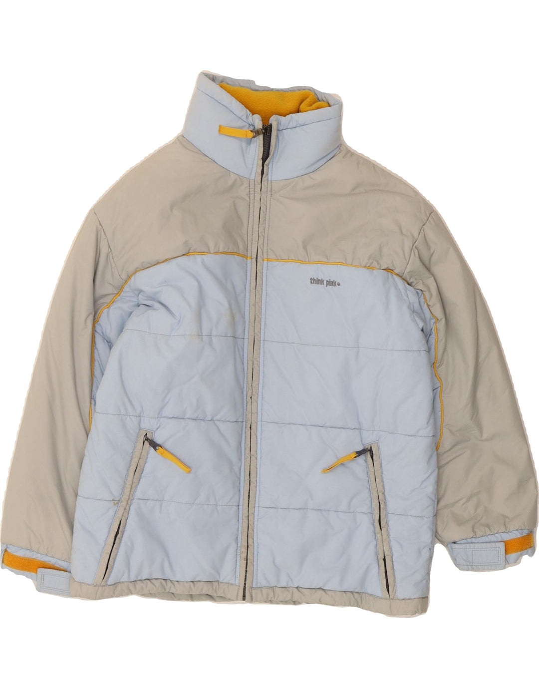 THINK PINK Boys Ski Jacket 11-12 Years Blue Colourblock Polyamide Sports Vintage Think Pink and Second-Hand Think Pink from Messina Hembry 