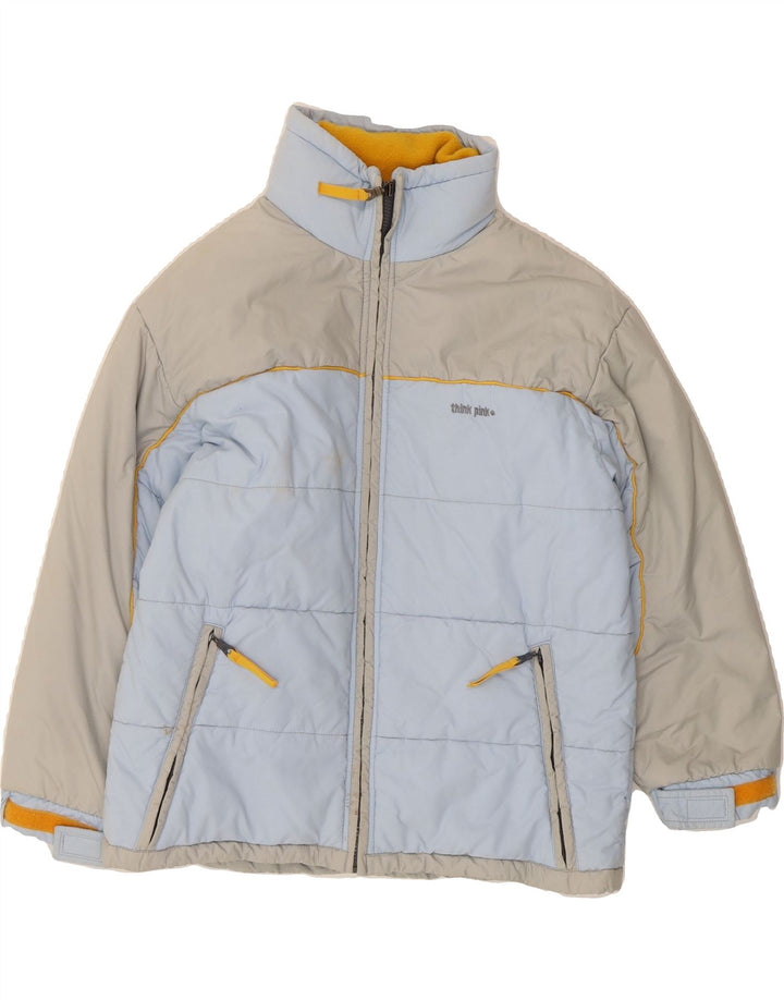 THINK PINK Boys Ski Jacket 11-12 Years Blue Colourblock Polyamide Sports Vintage Think Pink and Second-Hand Think Pink from Messina Hembry 
