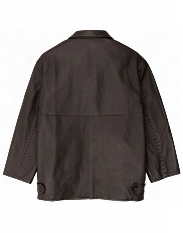 Chaqueta de cuero vintage para hombre IT 52 XL Negro