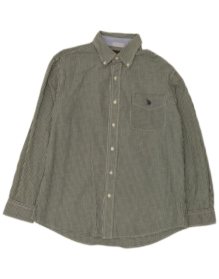 U.S. POLO ASSN. Herreskjorte Medium Green Gingham Cotton