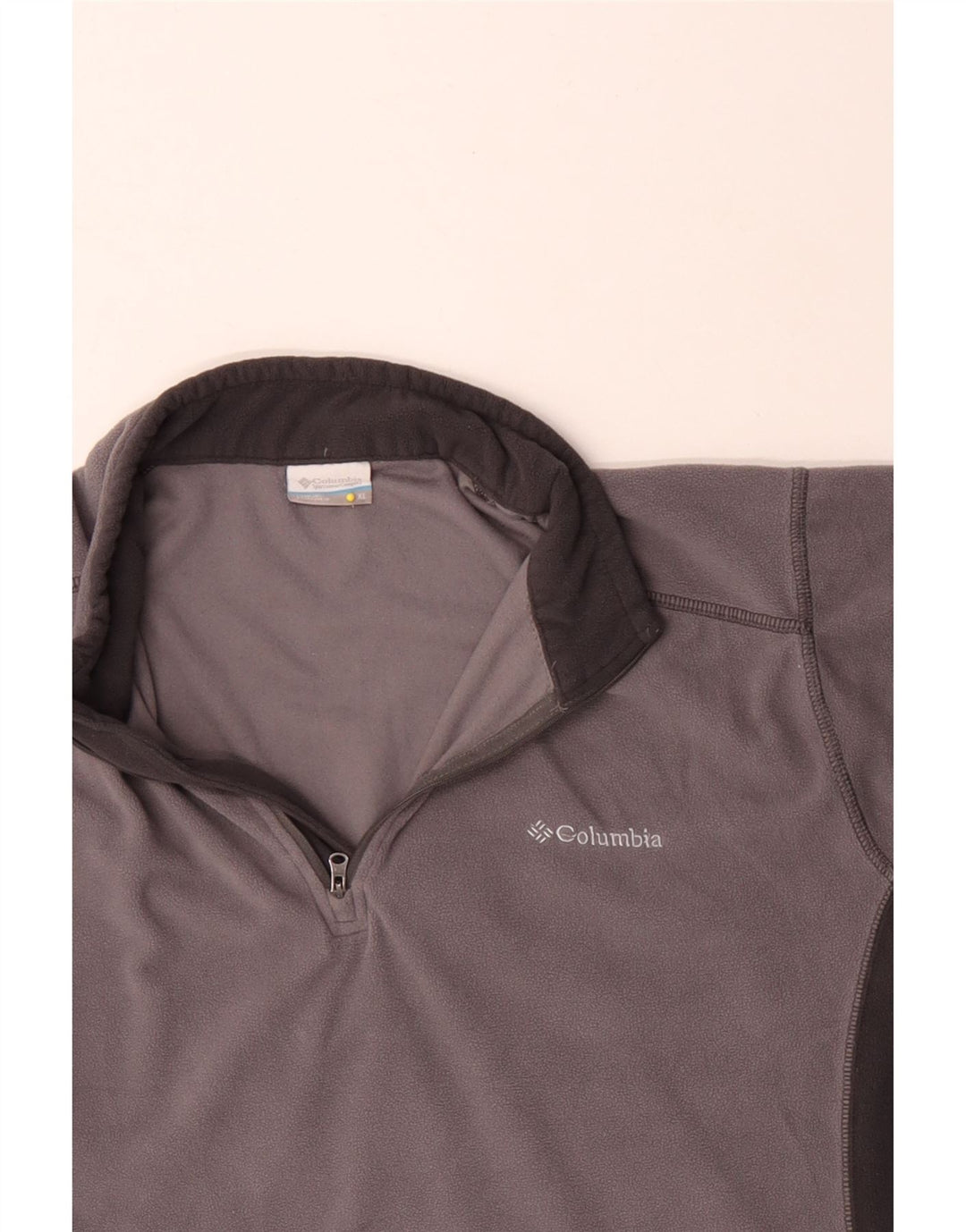 Columbia Mens Zip Neck Fleece Jumper XL Grey Colourblock Polyester