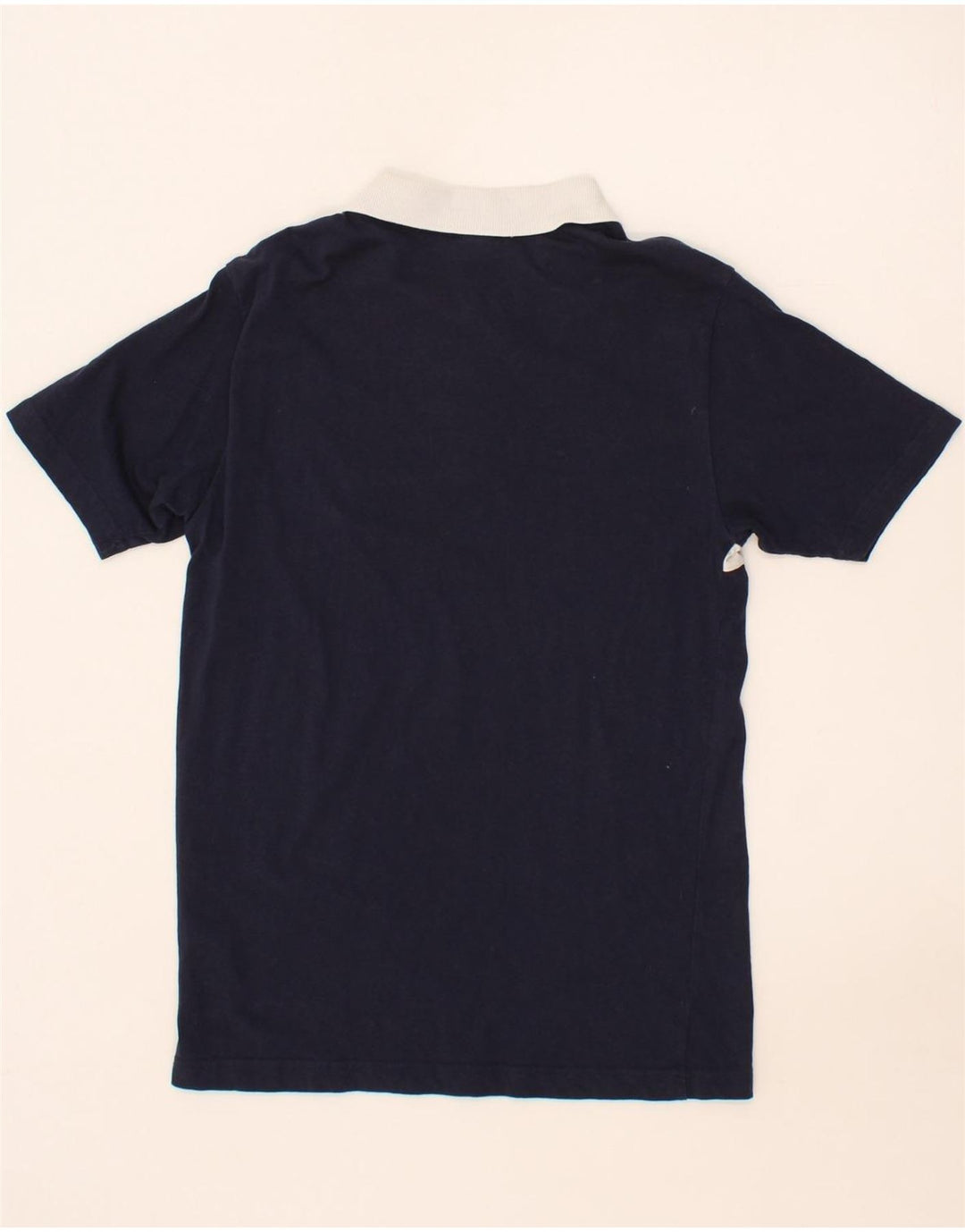 ASICS Mens Polo Shirt Medium Navy Blue Striped Cotton Vintage Asics and Second-Hand Asics from Messina Hembry 