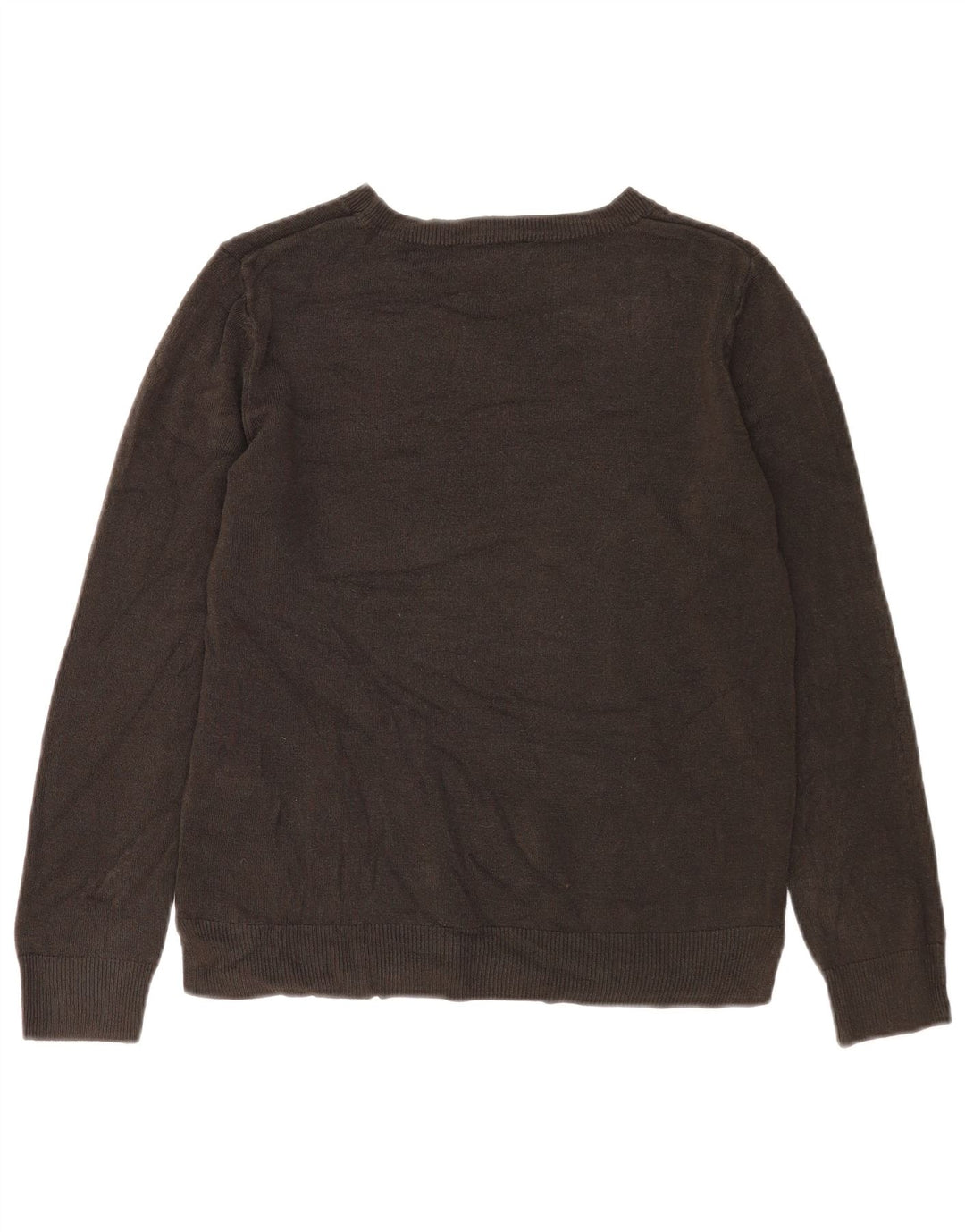 Marks & Spencer Womens Boat Neck Jumper Sweater UK 14 Medium Brown Acrylic