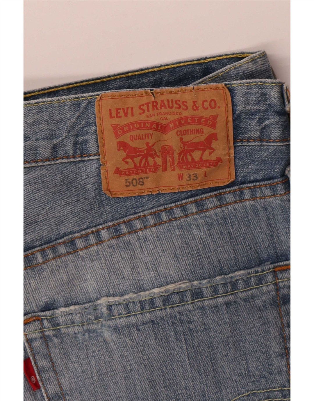 Levi's Mens 508 Distressed Denim Shorts W33 Medum Blue Cotton