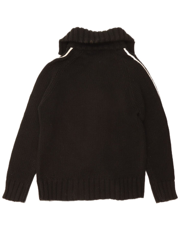 vintage Mens Cardigan Sweater Grand Acrylique Noir