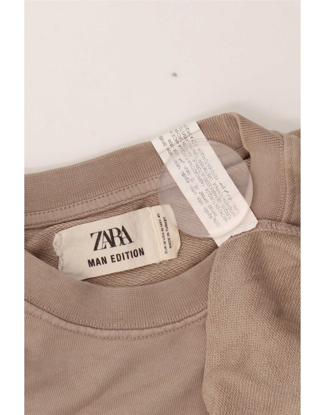 Felpa Zara da uomo in cotone beige medio