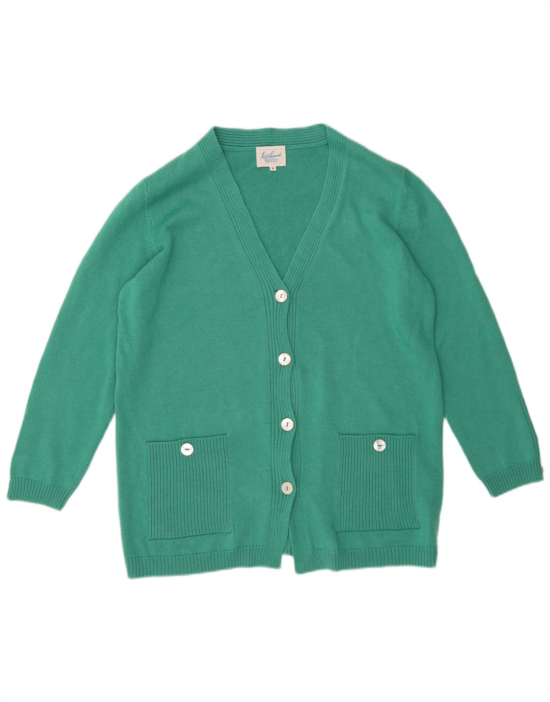LUISA SPAGNOLI Womens Cardigan Sweater UK 14 Medium Green Wool