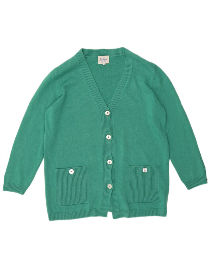 LUISA SPAGNOLI Womens Cardigan Sweater UK 14 Medium Green Wool