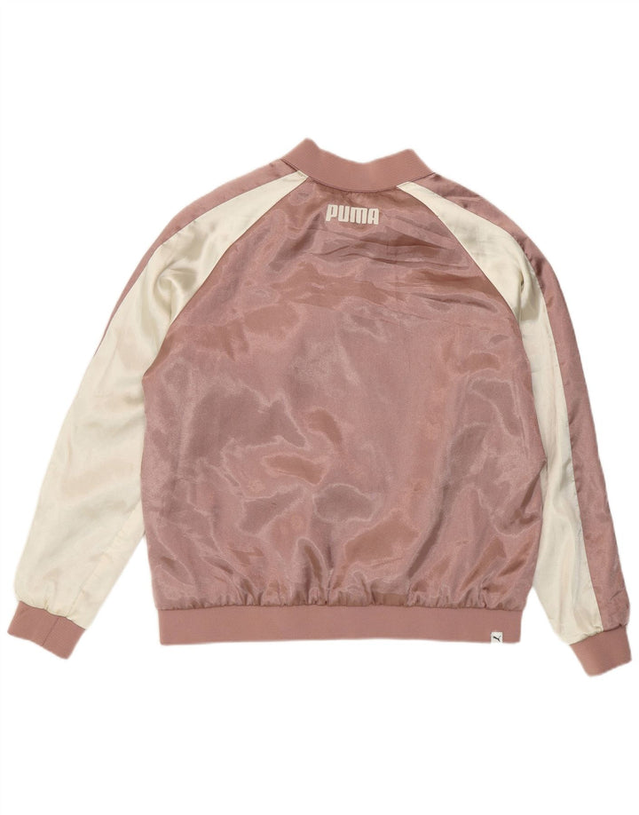 Puma Womens Graphic Tracksuit Top Jacket UK 12 Medium Pink Polyester