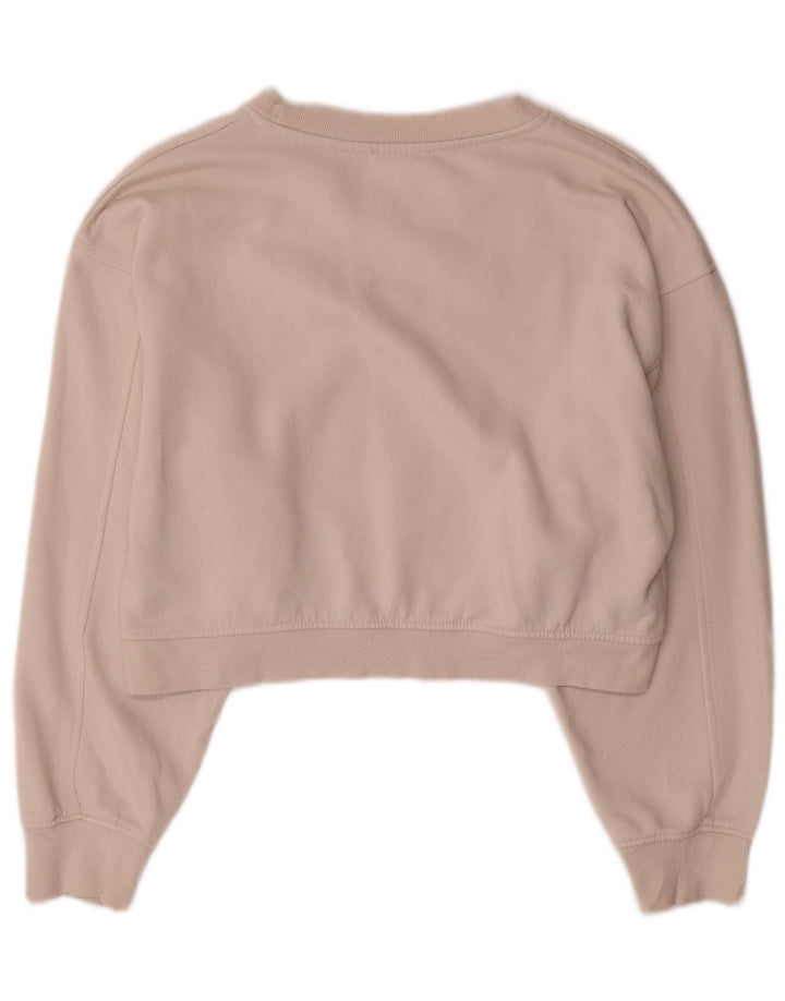 Zara Damen Crop Full Trainingsanzug UK 14 Mittelweiße Baumwolle
