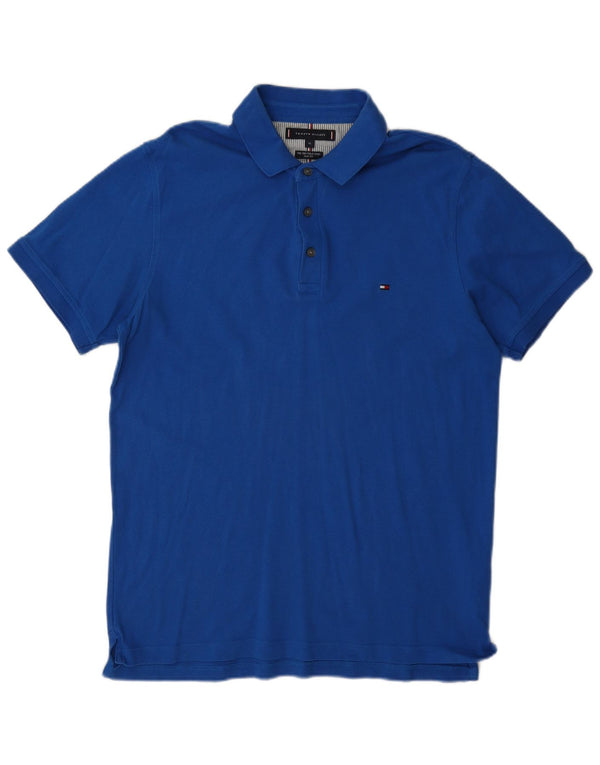 Polo slim fit da uomo Tommy Hilfiger XL in cotone blu