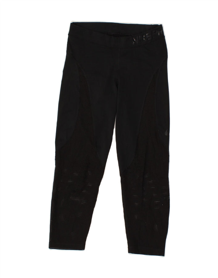 NIKE Womens Capri Leggings UK 4 XS  Black Polyester Vintage Nike and Second-Hand Nike from Messina Hembry 