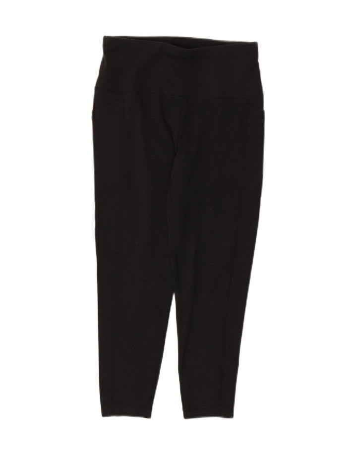 REEBOK Womens Capri Leggings UK 10 Small Black Cotton Vintage Reebok and Second-Hand Reebok from Messina Hembry 