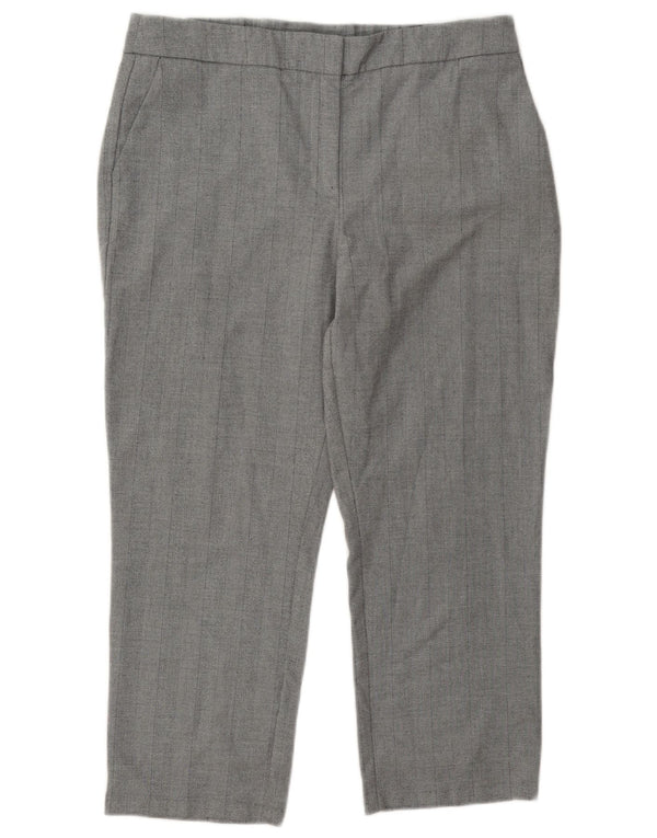 Marks & Spencer Pantalon court pour femme UK 14 Large W34 L24 Gris Polyester