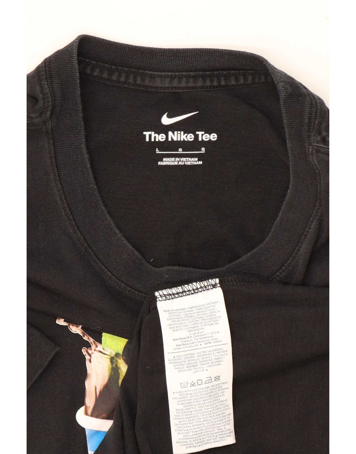 Nike Mens Graphic T-Shirt Top Large Black Cotton