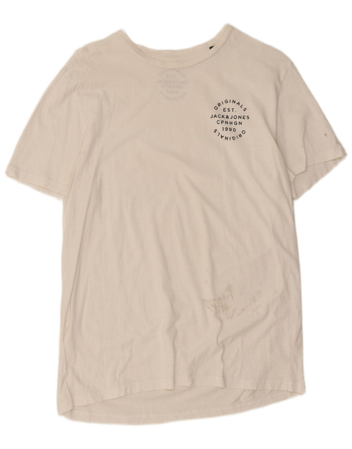 T-shirt da uomo Jack & Jones Top grande in cotone bianco
