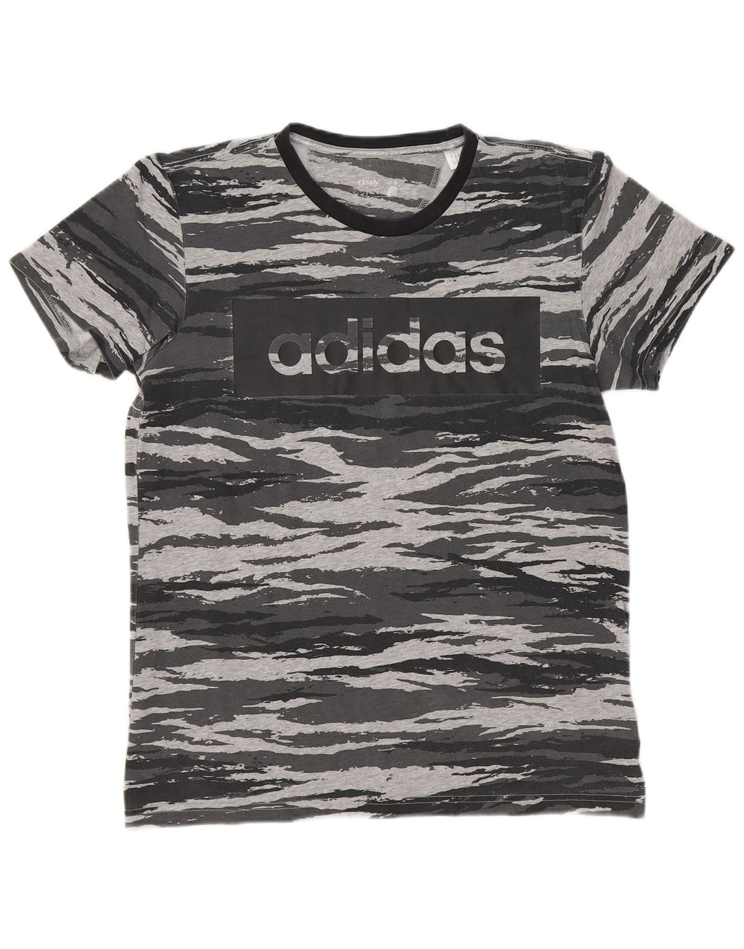 ADIDAS Mens Graphic T-Shirt Top Medium Grey Camouflage Cotton