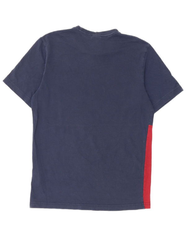 Adidas Mens Graphic T-Shirt Top Small Navy Blue Colourblock Cotton