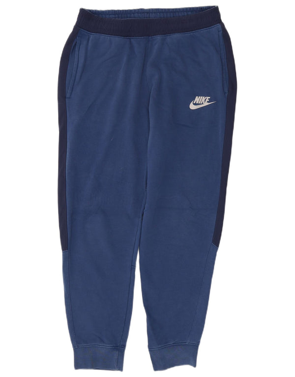 NIKE Mens Treino Calças Joggers Médio Azul Marinho Colourblock Algodão