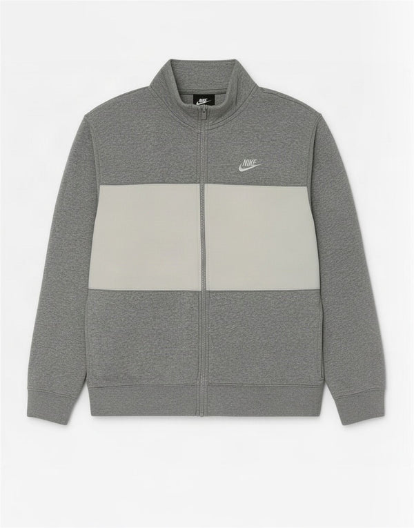 Giacca da tuta da uomo Nike in cotone color block grigio medio