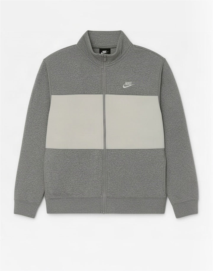 Giacca da tuta da uomo Nike in cotone color block grigio medio