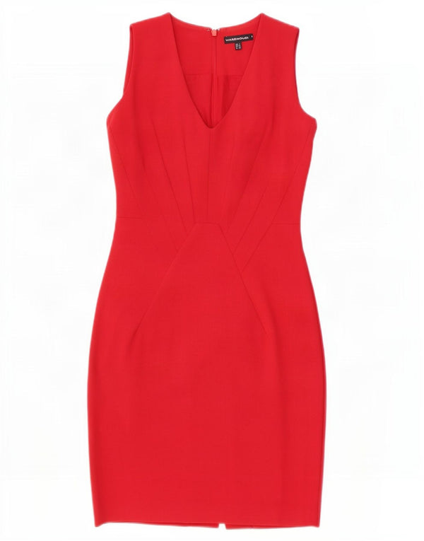 Warehouse Robe fourreau sans manches pour femme UK 6 XS Rouge Polyamide