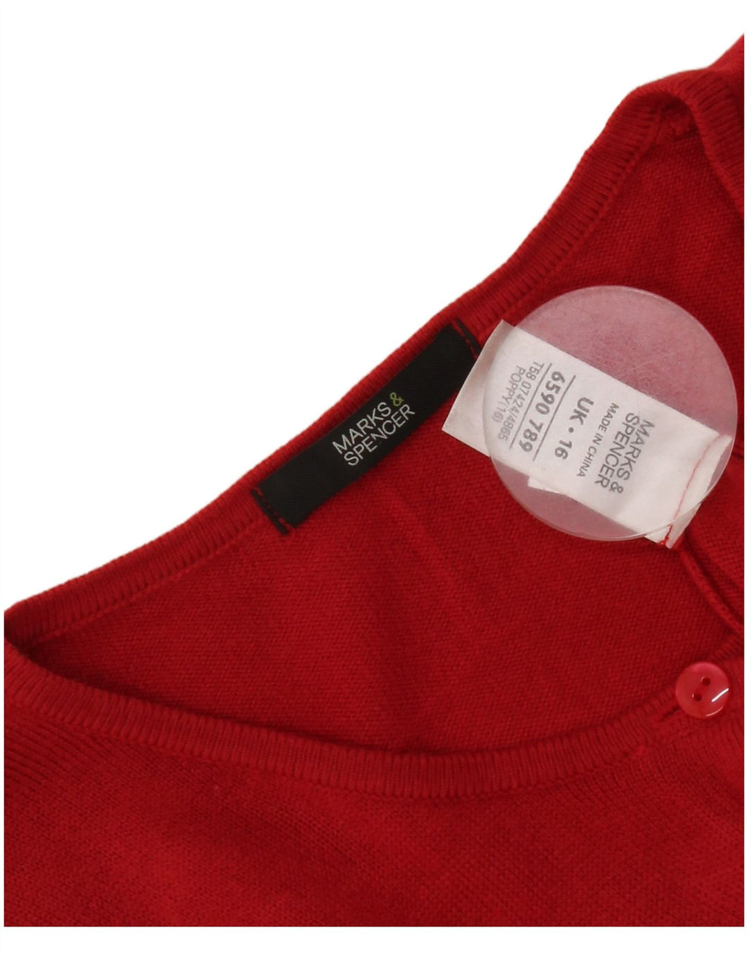 Marks & Spencer Womens Cardigan Sweater UK 16 Large Red Acrylic