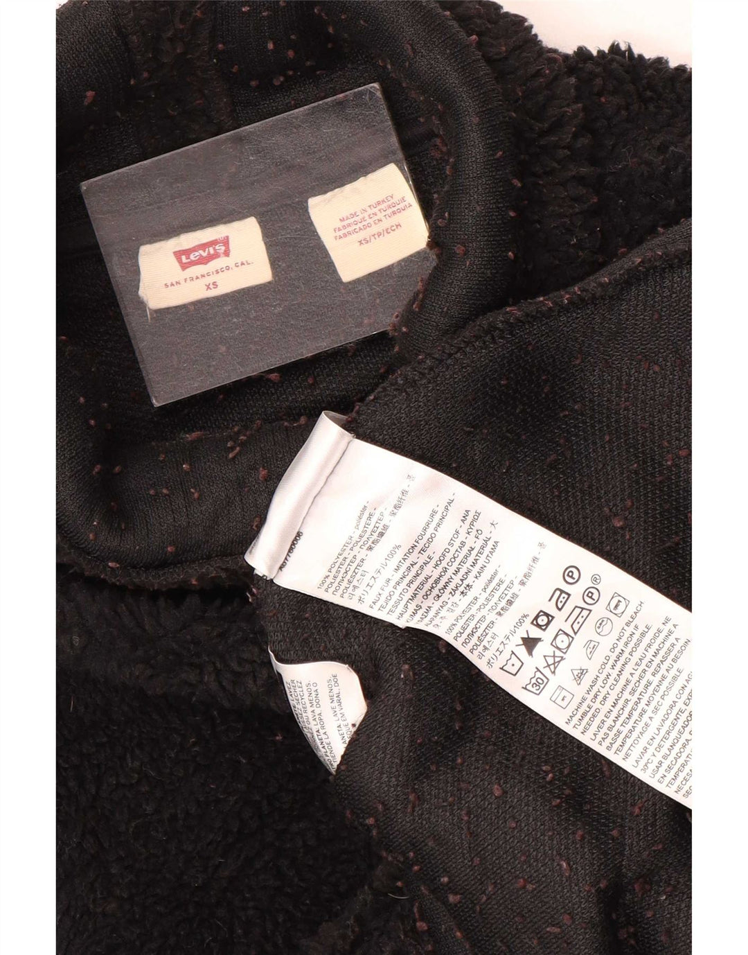 Maglione in pile oversize da donna Levi's UK 6 XS poliestere nero
