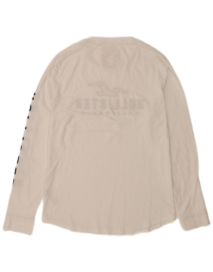 Hollister Mens Graphic Top Long Sleeve Medium White Cotton