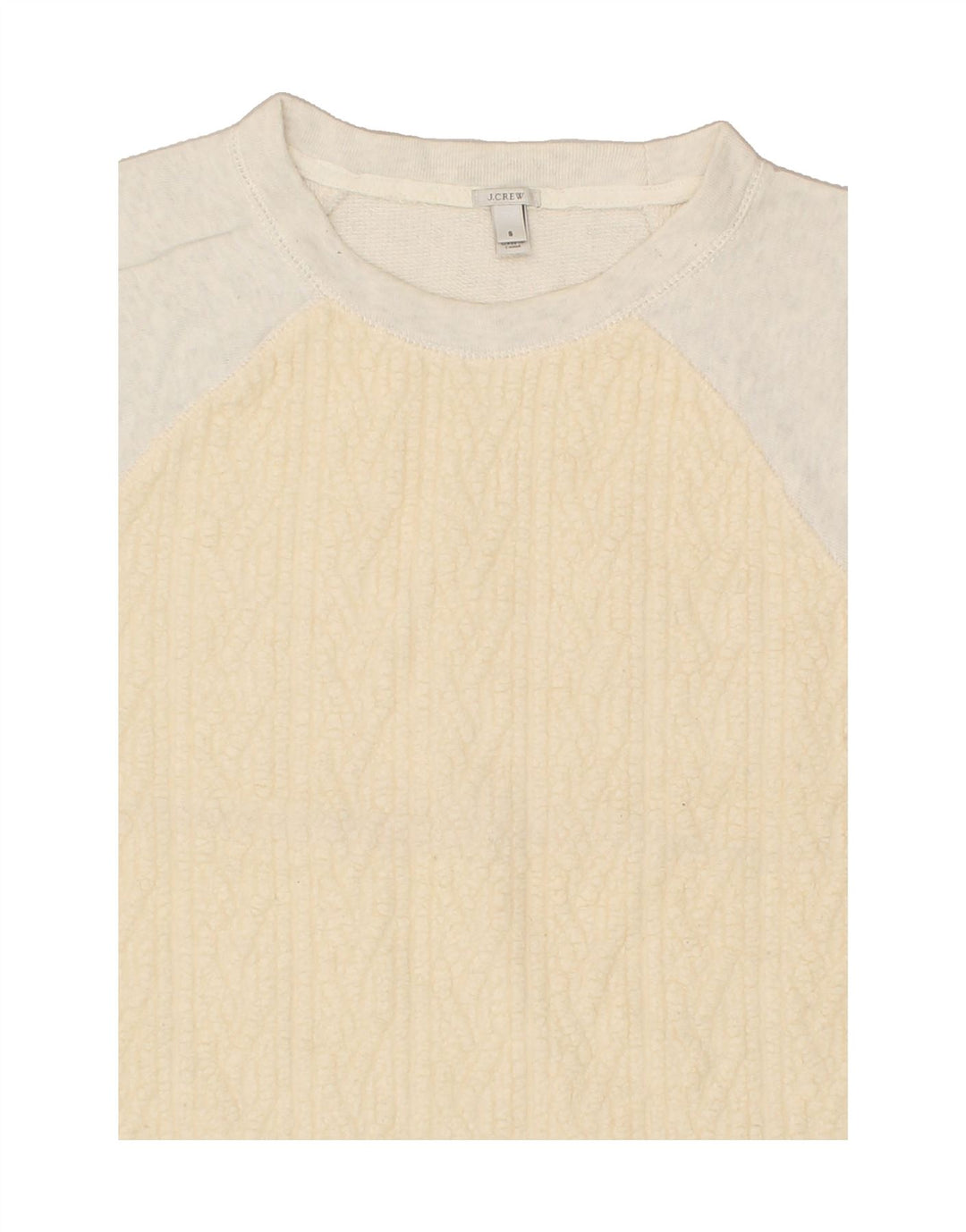 J. CREW Womens Sweatshirt Jumper UK 10 Small Off White Colourblock Cotton | Vintage J. Crew | Thrift | Second-Hand J. Crew | Used Clothing | Messina Hembry 