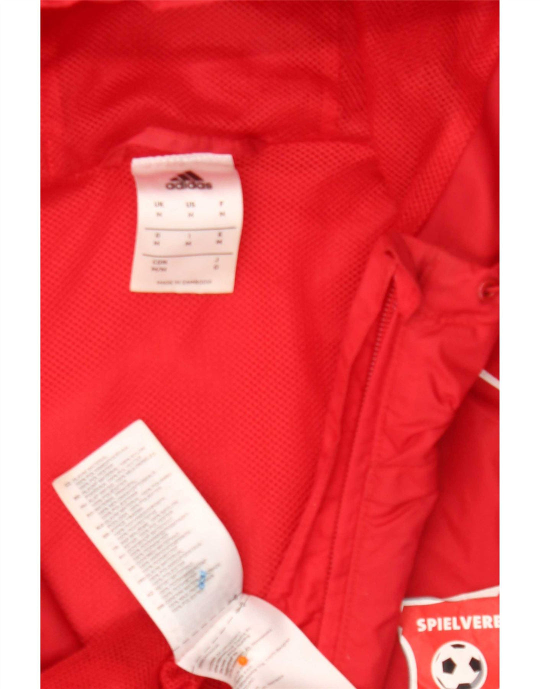 Adidas Mens Graphic Hooded Tracksuit Top Jacket Medium Red Nylon