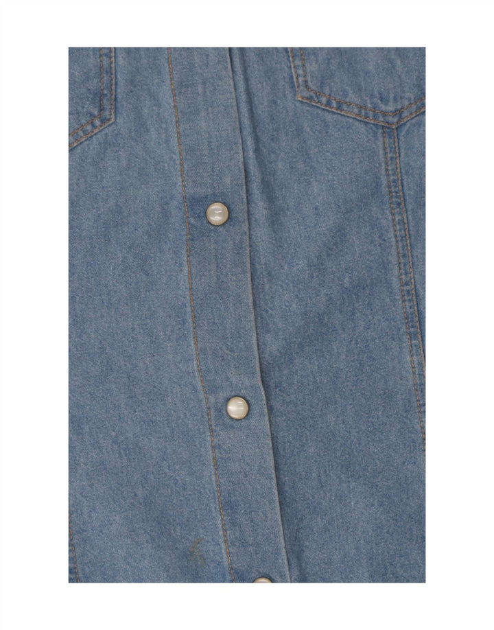 And Womens Sleeveless Denim Shirt IT 46 Large Blue Cotton