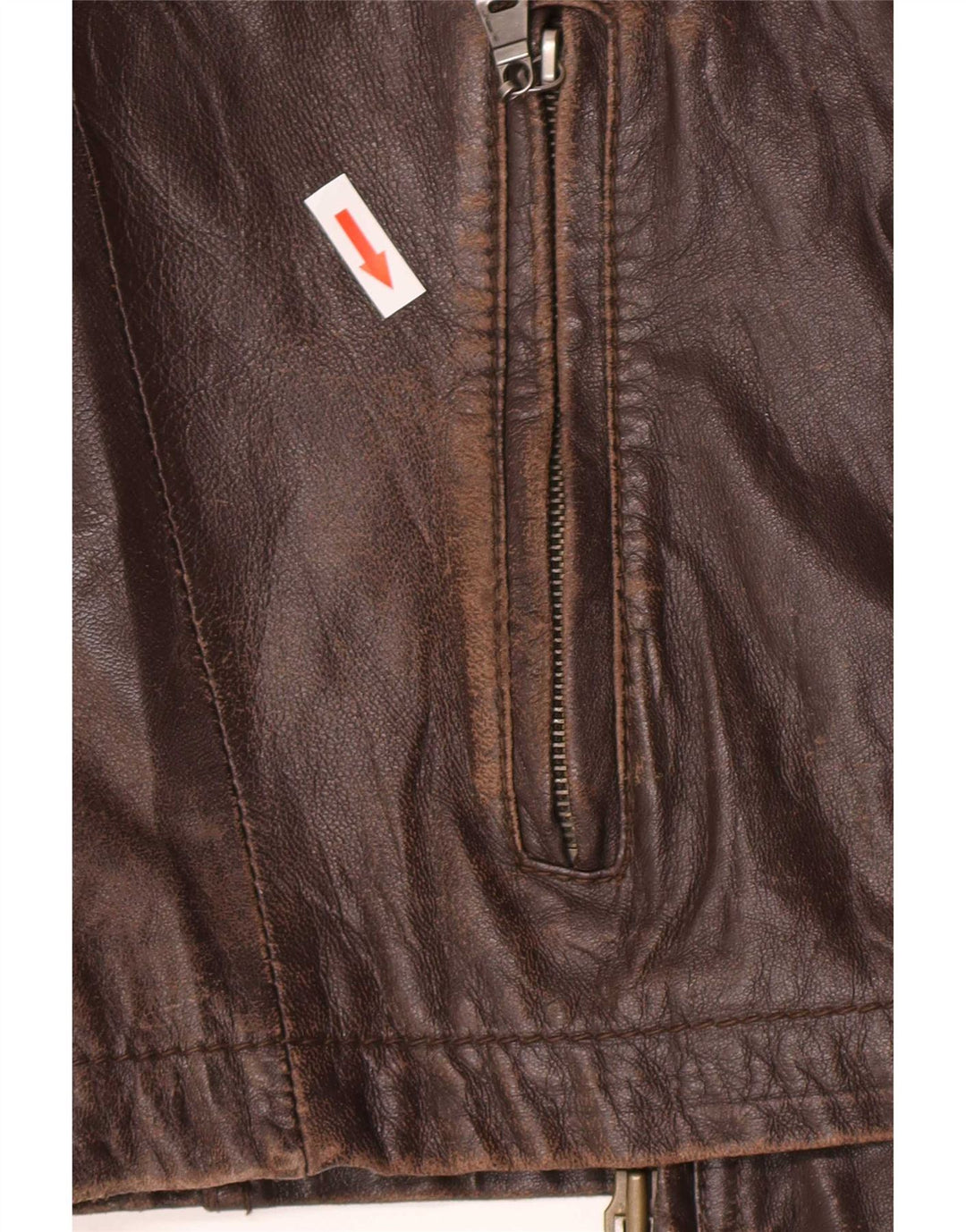In Extenso Mens Leather Jacket UK 40 Large Brown