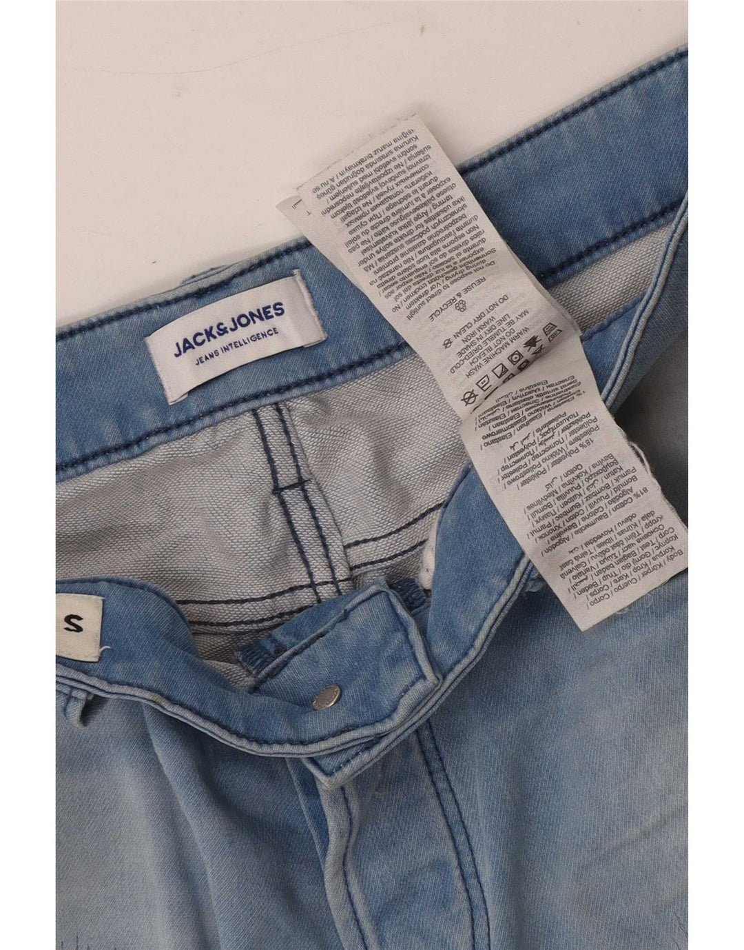 Jack & Jones Мужские джинсовые шорты с потертостями, маленькие W29, синие, хлопок