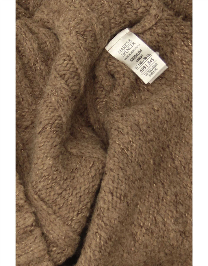 Marks & Spencer Pull Col Zippé Homme Acrylique Marron Moyen