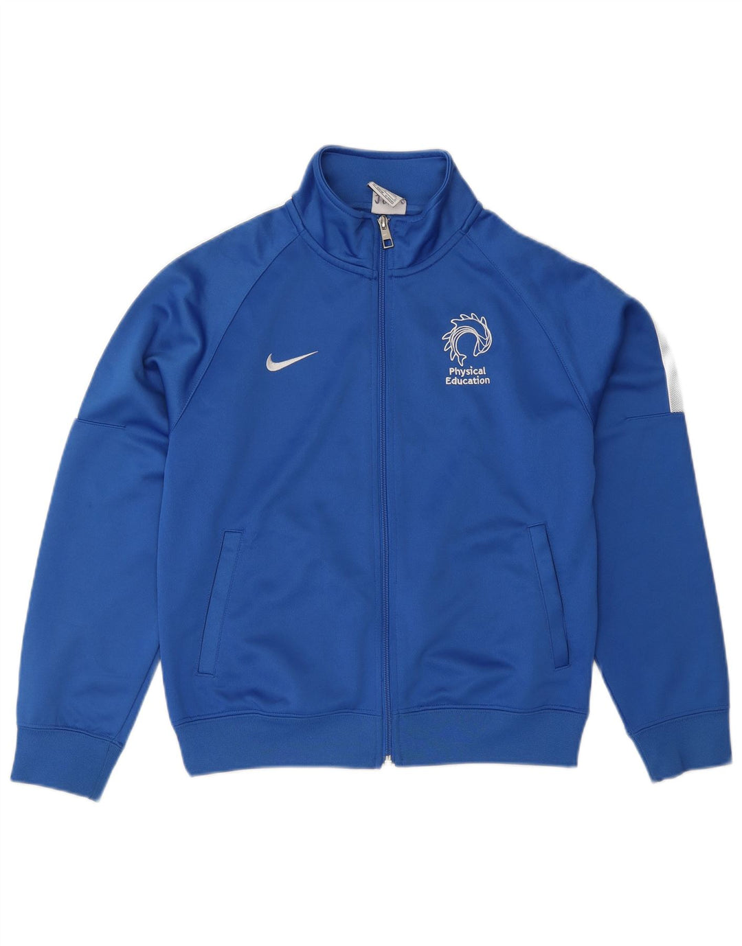 Nike Boys Graphic Tracksuit Top Jacket 12-13 Years Large Blue Colourblock