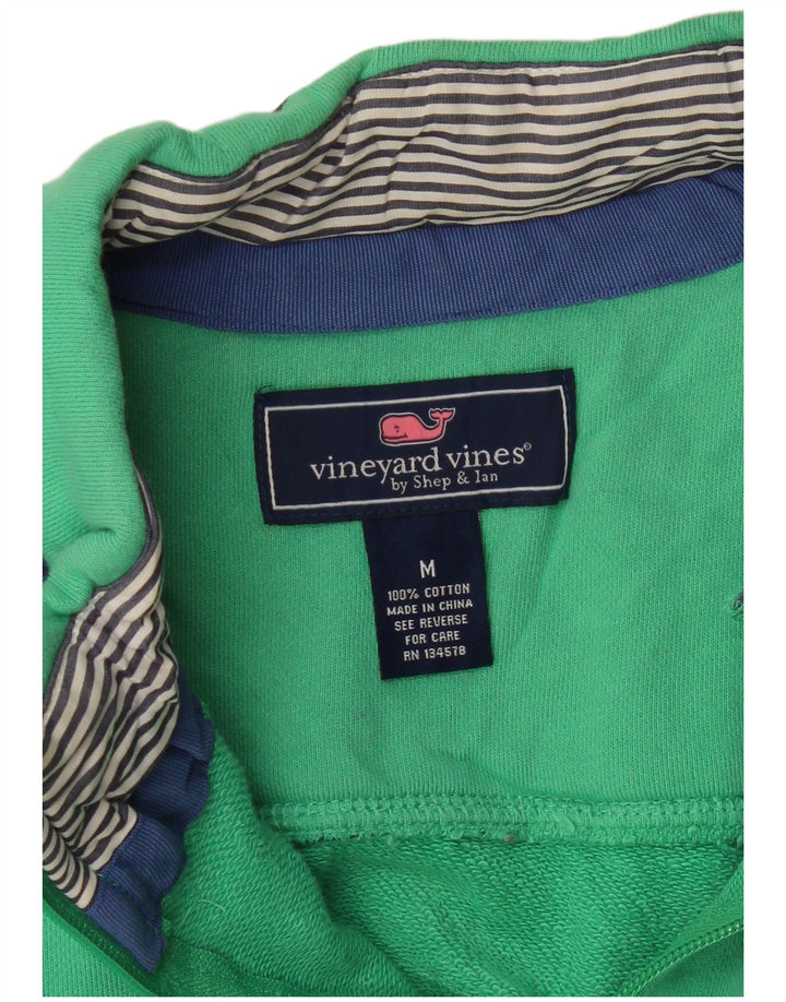 Vineyard Vines Mens Zip Neck Sweatshirt Jumper Medium Green Colourblock