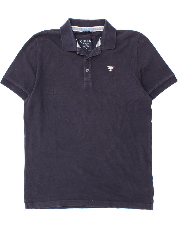 GUESS Mens Polo Shirt XS Navy Blue Cotton Vintage Guess and Second-Hand Guess from Messina Hembry 