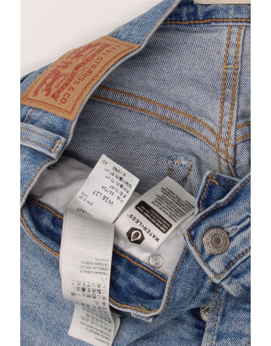 Levi's Mens Ribcage Straight Jeans W28 L27 Blue Cotton