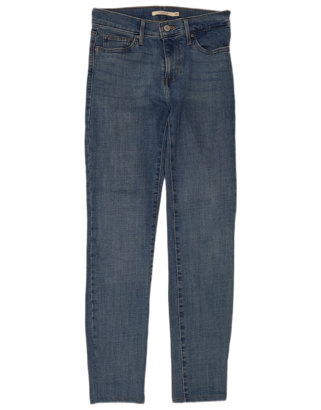 LEVI'S Womens Slimming Slim Jeans W25 L32 Blue Cotton