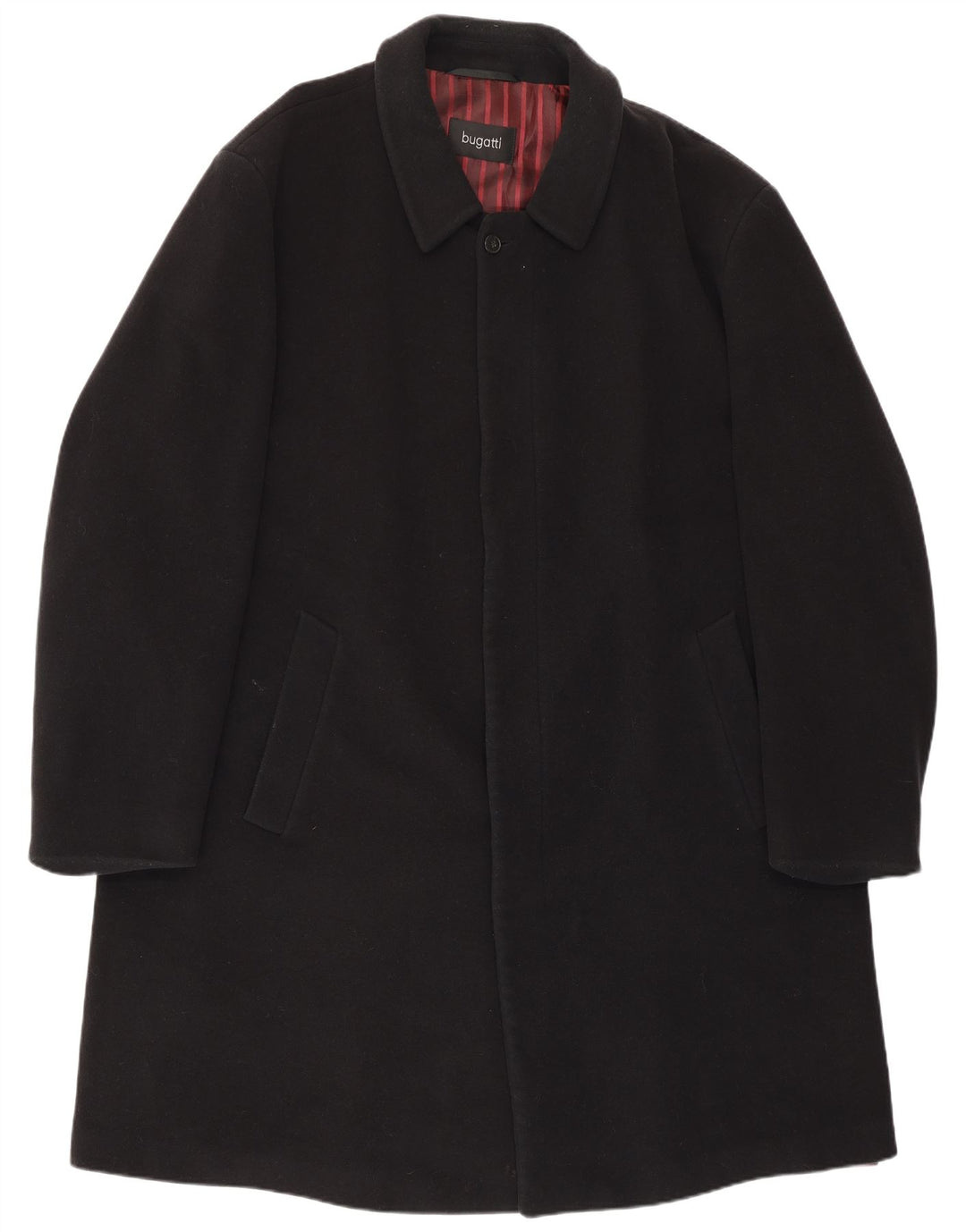 Sobretudo masculino Bugatti IT 48 4XL lã preta