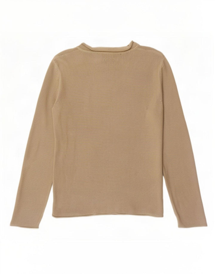 Armani Jeans Mens Crew Neck Jumper Sweater Small Beige Cotton