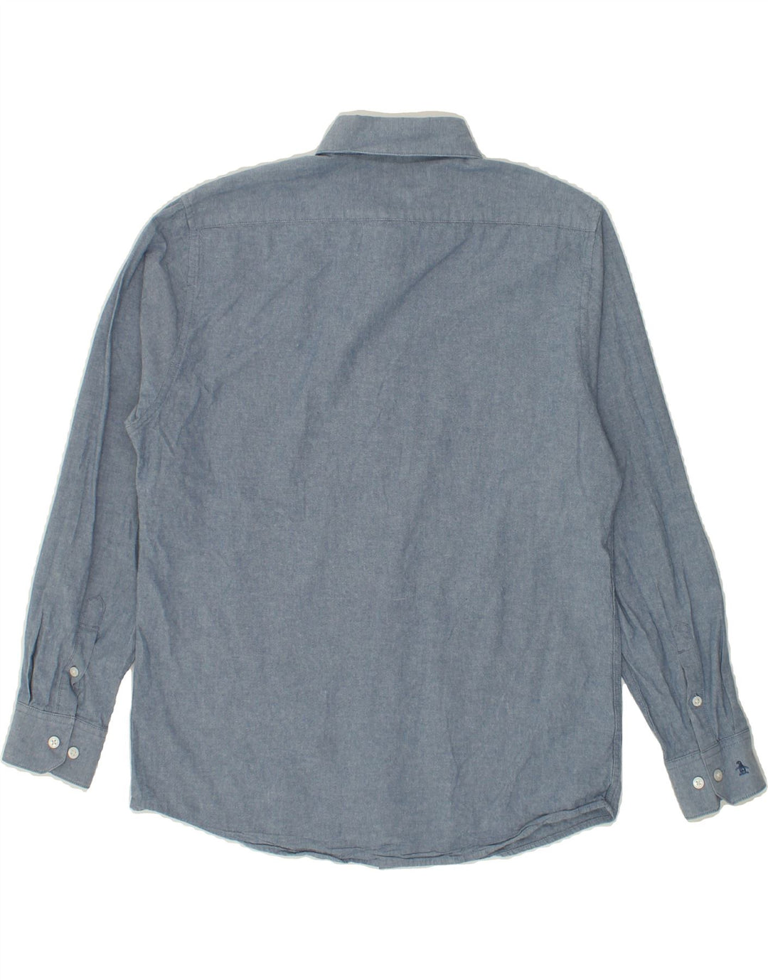 PENGUIN Mens Shirt Size 15 1/2 Medium Blue Cotton Vintage Penguin and Second-Hand Penguin from Messina Hembry 