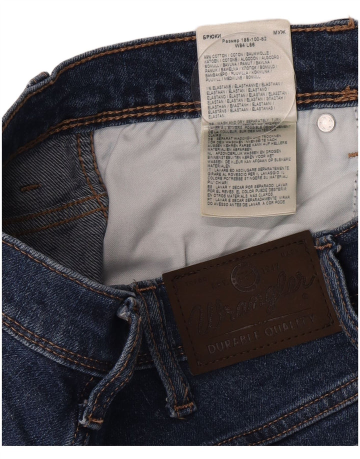 Wrangler Mens Regular Fit Straight Jeans W33 L34 Blue Cotton