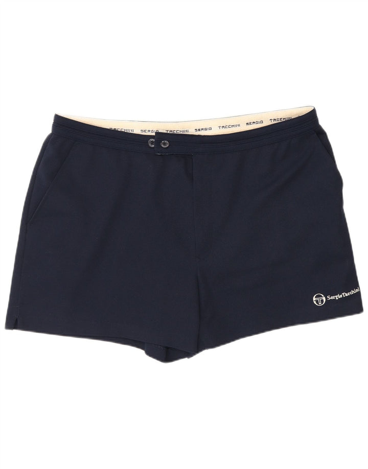 Sergio Tacchini Mens Sport Shorts IT 56 2XL Navy Blue Polyester